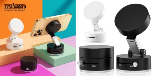 מעמד מגנטי לטלפון לרכב עם אחיזת ואקום" מתכוונן ונצמד לכל משטח חלק