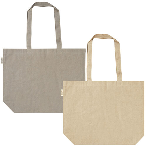 תיק צד רחב כותנה ממוחזרת