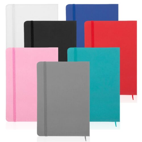 מחברת מעוצבת עם סימניה וסגירת גומי