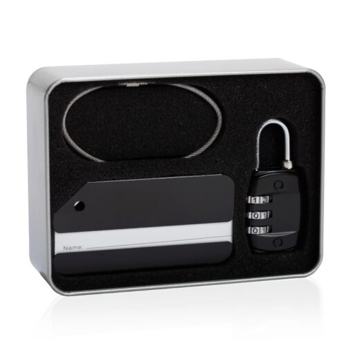 סט טיסה 2 חלקים מנעול מזוודה ממתכת עם קוד