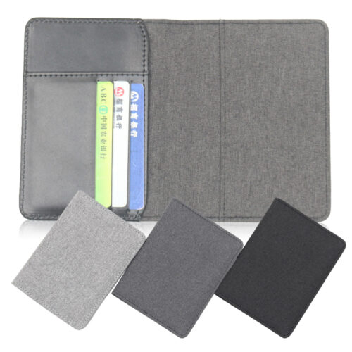 כיסוי דרכון מעוצב עם תאים פנימיים לכרטיסים עשוי בד מלאנז' משולב דמוי עור